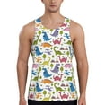thumbnail image 1 of Xecao Cute Dinosaur Men's Tank Top Workout Quick Dry Sleeveless Gym Jogging Muscle Shirts Summer Swim Beach Tops, 1 of 9