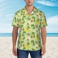 thumbnail image 1 of Xecao Cute Dinosaurs Cartoon print Hawaiian shirt - a stylish short-sleeve button-down for men, perfect for casual beach and tropical outings., 1 of 9