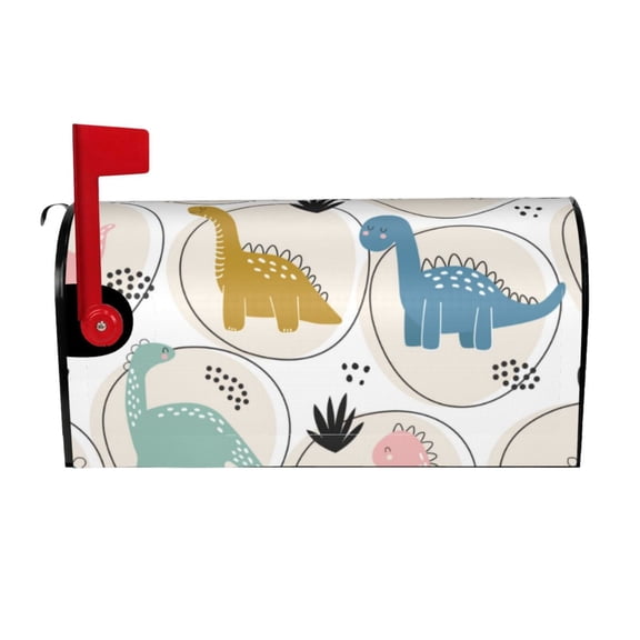 Xecao Cute Dinosaurs for Mailbox Cover with Magnetic Strips, Waterproof and Sunscreen, Adds a Decorative Touch to Your Garden Yard.