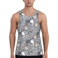 thumbnail image 1 of Xecao Cute Dog And Flowers Men's Tank Top Workout Quick Dry Sleeveless Gym Jogging Muscle Shirts Summer Swim Beach Tops, 1 of 9