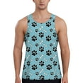 thumbnail image 1 of Xecao Cute Dog Footprints Men's Tank Top Workout Quick Dry Sleeveless Gym Jogging Muscle Shirts Summer Swim Beach Tops, 1 of 9
