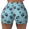 thumbnail image 1 of Xecao Cute Dog Footprints Print Workout Shorts for Women Soft Smooth Gym Yoga Scrunch Active Tennis Workout Running Shorts, 1 of 9