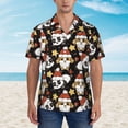 thumbnail image 1 of Xecao Cute Dog Panda print Hawaiian shirt - a stylish short-sleeve button-down for men, perfect for casual beach and tropical outings., 1 of 9