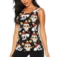thumbnail image 1 of Xecao Cute Dog Panda print women's scoop neck, loose-fit workout tank tops for the gym., 1 of 9