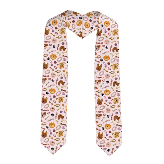 Xecao Cute Dog Print Graduation Shawl Stole Honor Stole Adult 72" Academic Commencements