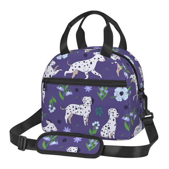 Xecao Cute Dog Print Insulated Lunch Box, Lunch Cags Lunch Bag Featuring An Adjustable Shoulder Strap