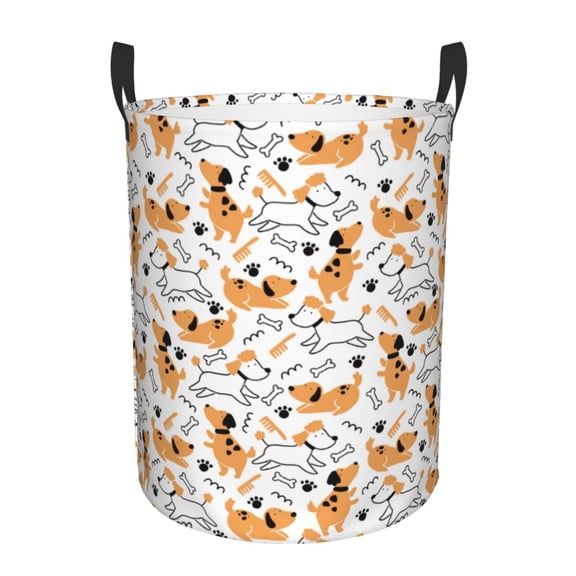 Xecao Cute Dog Print Laundry Hamper Basket,designed for Blanket Storage and Nursery Clothes in the Bedroom