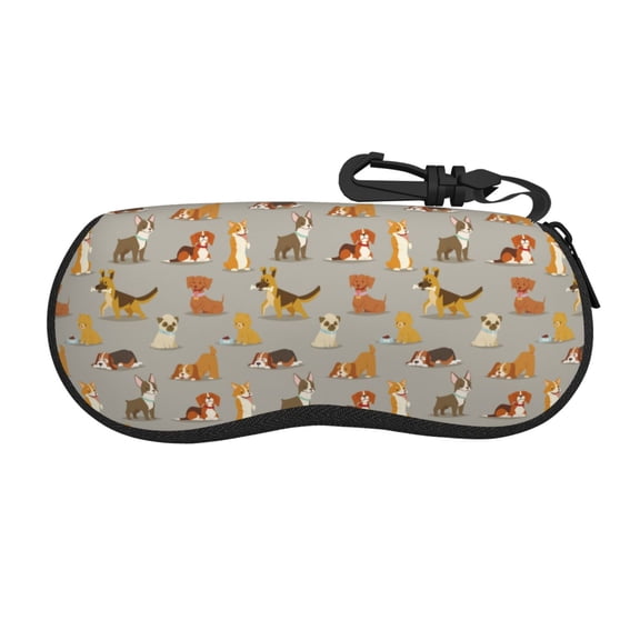 Xecao Cute Dog for Eyeglass Case Soft Shell, Portable Sunglass Case, Fashionable Eyeglass Case with Zipper, Lightweight