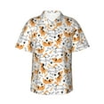 thumbnail image 1 of Xecao Cute Dog print Hawaiian shirt - a stylish short-sleeve button-down for men, perfect for casual beach and tropical outings., 1 of 9