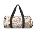 thumbnail image 1 of Xecao Cute Dog print Round Travel Duffel Bag is a foldable gym bag with an inner pocket, perfect for travel sports, 1 of 8