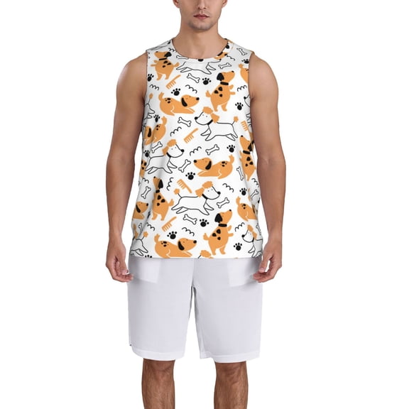 Xecao Cute Dog print basketball shirt for both men and women, a unisex basketball jersey perfect for theme parties-3X-Large