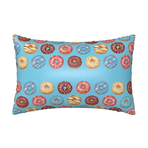 Xecao Cute Donut Pattern Satin Pillowcases for Hair and Skin, Luxurious and Silky Pillow Cases with Envelope Closure, 20x30 Inches