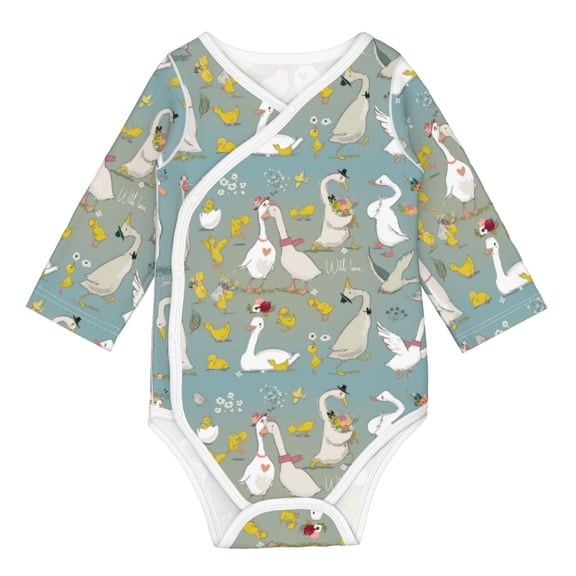 Xecao Cute Farm Birds Print Baby unisex-baby Cotton Long-sleeve Bodysuits-3 Months