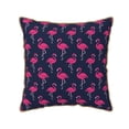 thumbnail image 1 of Xecao Cute Flamingo Print Soft Velvet Decorative Throw Pillow Covers, Square Cushion Cases for Bed, Sofa, Living Room, Car, and Indoor Outdoor Use-16"x16", 1 of 8