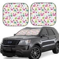 thumbnail image 1 of Xecao Cute Flamingo for Foldable Car Sun Shades (2-Pack) offer sun protection with an easy-fold design for convenient windshield shading., 1 of 7