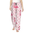 thumbnail image 1 of Xecao Cute Flamingo with Heart Women's Straight Lounge Pajama Pants: The Epitome of Relaxed Sleepwear, 1 of 9