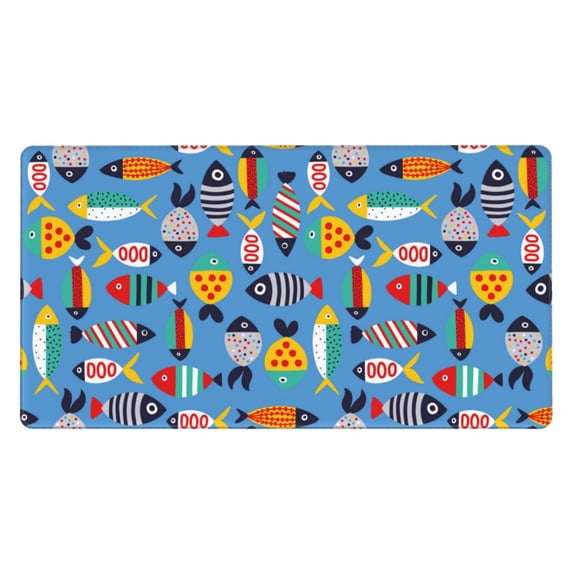 Xecao Cute Flat Fish for Waterproof Mouse Pad - Extended Contour Mouse Mat, Large Gaming Mousepad Laptop Keyboard Mat with Non-Slip Rubber Base