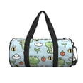 thumbnail image 1 of Xecao Cute Floral Frog print Round Travel Duffel Bag is a foldable gym bag with an inner pocket, perfect for travel sports, 1 of 8