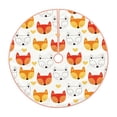 thumbnail image 1 of Xecao Cute Fox with Heart Pattern Christmas Tree Skirt Round Xmas Tree Mat Base Cover for Holiday Home Decorations-30", 1 of 6