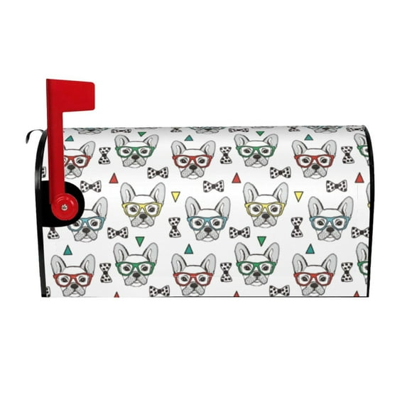 Xecao Cute French Bulldog for Mailbox Cover with Magnetic Strips, Waterproof and Sunscreen, Adds a Decorative Touch to Your Garden Yard.