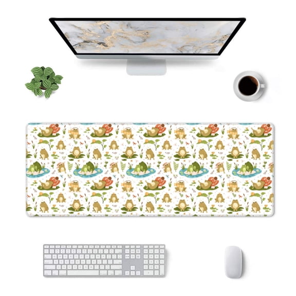 Xecao Cute Frog for Mouse Pad - Waterproof Extended Contour Mouse Mat, Large Gaming Mousepad Laptop Keyboard Mat with Non-Slip Rubber Base