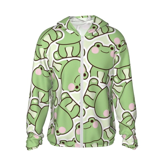 Xecao Cute Frog for Sun Shirt-A lightweight, hoodie-style long-sleeve UV protection garment designed for other outdoor activities.