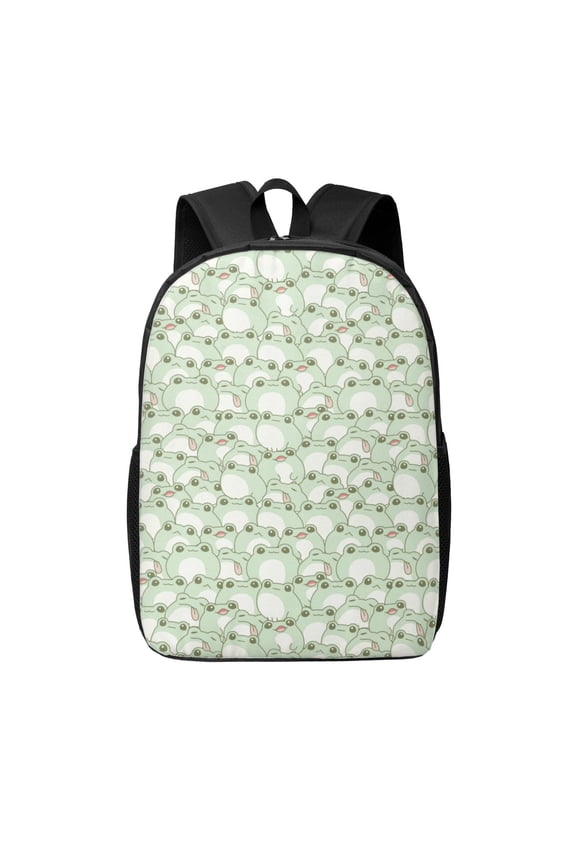 Cute Frog print Travel Backpack, Large Computer Backpack for Men Women, College School Rucksack Book Bag