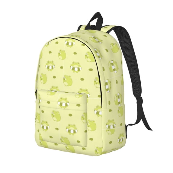 Xecao Cute Frog3 Canvas College Laptop Backpack, a durable rucksack designed for both men and women, ideal for travel, school, and daily use-Small