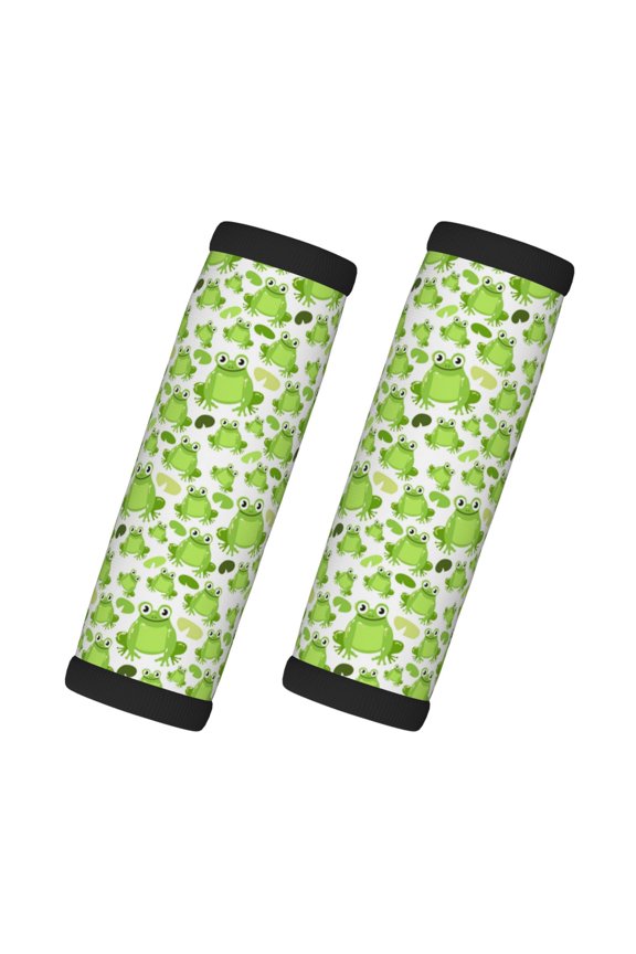 Cute Frogs Print 2 Pack Luggage Handles Wrap Grips Identifiers Bright Luggage Markers, Unique Travel Essentials,Bright Luggage Markers