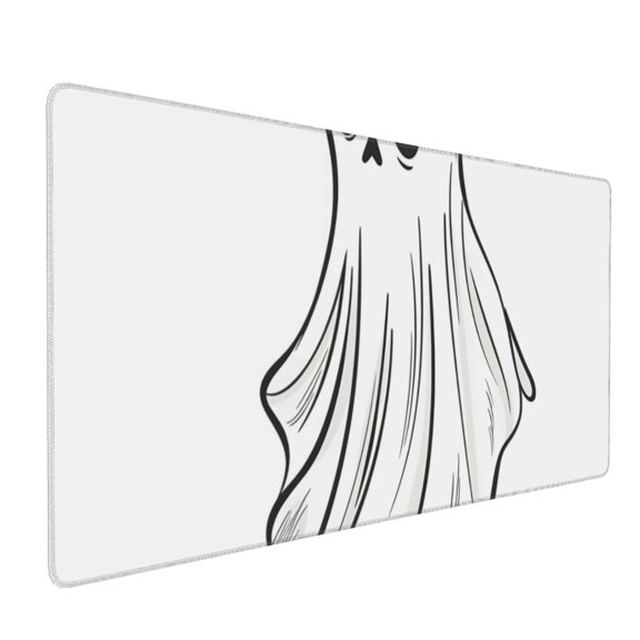 Xecao Cute Ghost Simple Drawing Print Large Mouse Pad, 16x35.5in Mousepad, Professional Non-Slip Rubber Base Big Mouse Pad, Mouse Pad for Gaming & Office Full Desk Mouse Pad