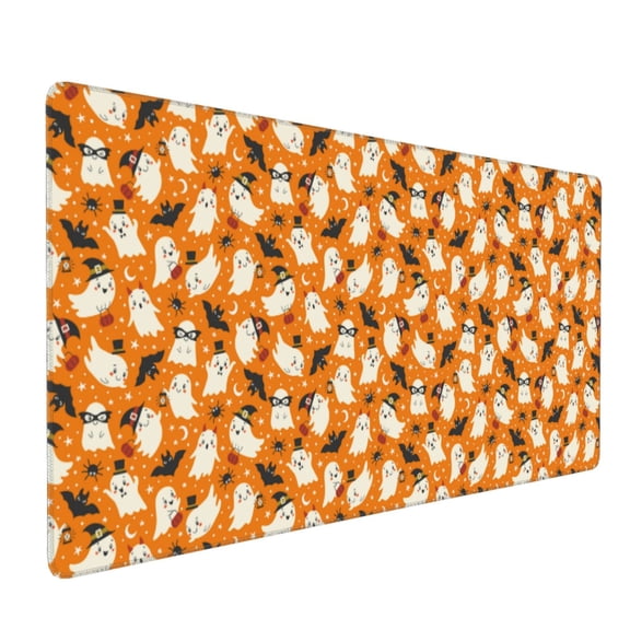 Xecao Cute Ghosts Print Large Mouse Pad, 16x35.5in Mousepad, Professional Non-Slip Rubber Base Big Mouse Pad, Mouse Pad for Gaming & Office Full Desk Mouse Pad