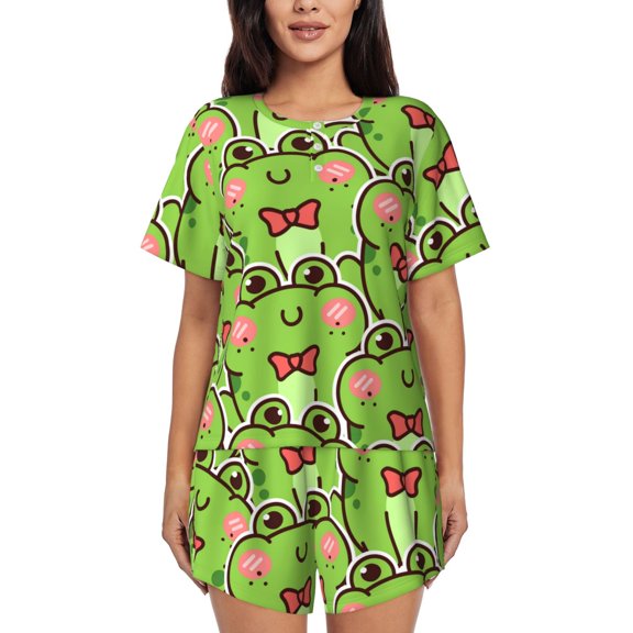 Xecao Cute Green Frog print Swimsuit for women, Summer-ready, sporty style.Quick-dry fabric. Many sizes & colors.