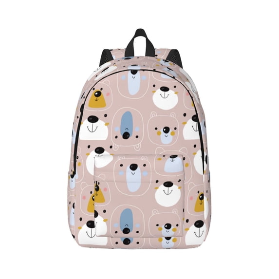 Xecao Cute Hand Drawn Bear for Canvas College Laptop Backpack, Durable Rucksack Travel Notebook Bag School Backpack Book Bag for Men Women