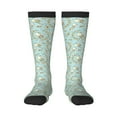 thumbnail image 1 of Xecao Cute Honeybees print thigh-high socks, crafted for both men and women with a stretchy, high-opaque design perfect for daily wear, 1 of 6