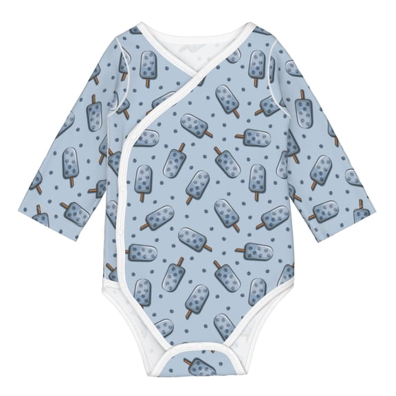 Xecao Cute Ice Cream Print Baby unisex-baby Cotton Long-sleeve Bodysuits-3 Months