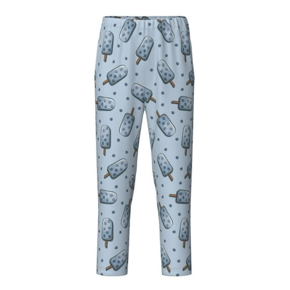 Xecao Cute Ice Cream Print Teenagers' Pajama Pants Long Sleep Pants Soft Elastic Waist Pajama Bottoms Elastic waist with 2 Pockets 5-16 Years-Large