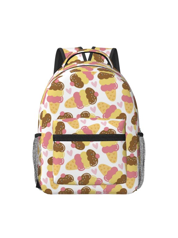 Cute Ice Cream Travel Backpack: A spacious, stylish computer backpack ideal for men and women, perfect for college, school, or daily travels