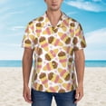 thumbnail image 1 of Xecao Cute Ice Cream print Hawaiian shirt - a stylish short-sleeve button-down for men, perfect for casual beach and tropical outings., 1 of 9