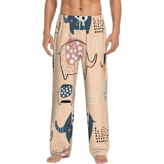 Xecao Cute Ink Drawn Elephants Men's Straight Lounge Pajama Pants: The Ultimate in Comfortable Sleepwear