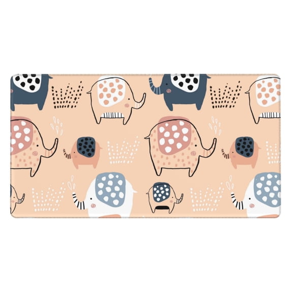 Xecao Cute Ink Drawn Elephants for Waterproof Mouse Pad - Extended Contour Mouse Mat, Large Gaming Mousepad Laptop Keyboard Mat with Non-Slip Rubber Base