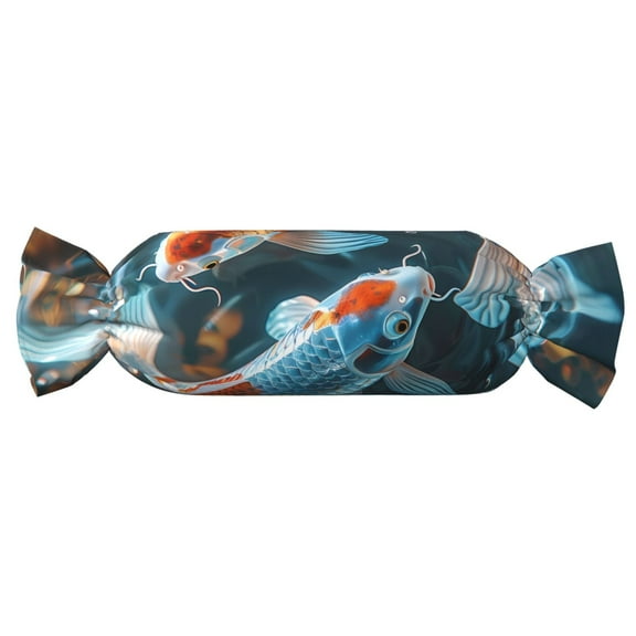 Xecao Cute Koi Fish Serenity Print+Candy-Inspired Plush Pillow for Men Women Suitable for Beds, Sofas, Game Rooms Drawstring Closure