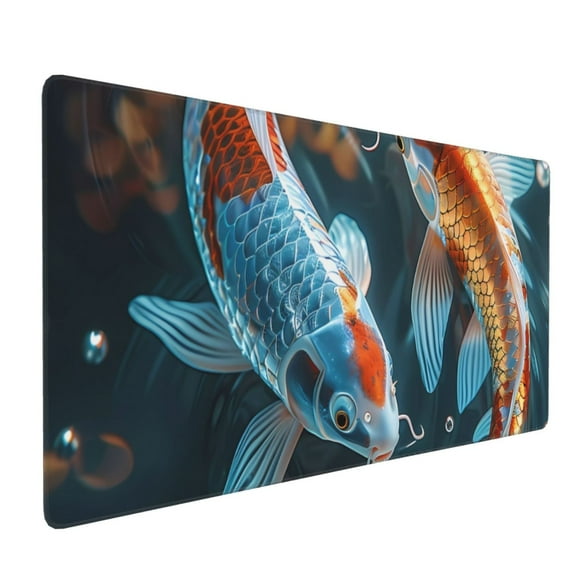 Xecao Cute Koi Fish Serenity Print Large Mouse Pad, 16x35.5in Mousepad, Professional Non-Slip Rubber Base Big Mouse Pad, Mouse Pad for Gaming & Office Full Desk Mouse Pad