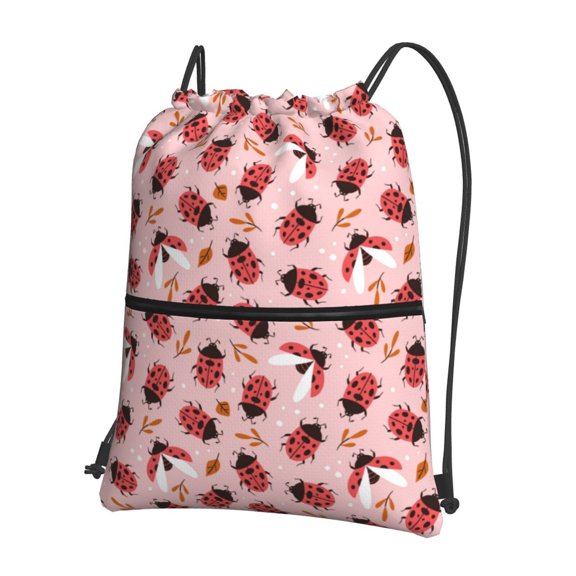 Xecao Cute Ladybugs 1 for Drawstring Bags,Pull String Backpack Bags,String Bag Sackpack