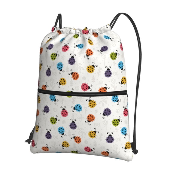 Xecao Cute Ladybugs for Drawstring Bags,Pull String Backpack Bags,String Bag Sackpack