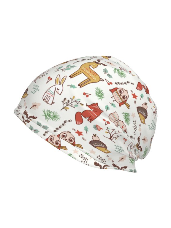 Cute Little Animals Print Knit Hat,Winter Beanie for Men Women, Beanie Soft Warm Ski Stocking Cuffed Cap