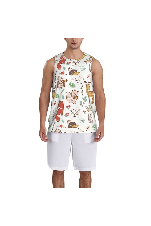 Cute Little Animals print basketball shirt for both men and women, a unisex basketball jersey perfect for theme parties-Large