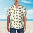 thumbnail image 1 of Xecao Cute Little Bee print Hawaiian shirt - a stylish short-sleeve button-down for men, perfect for casual beach and tropical outings., 1 of 9