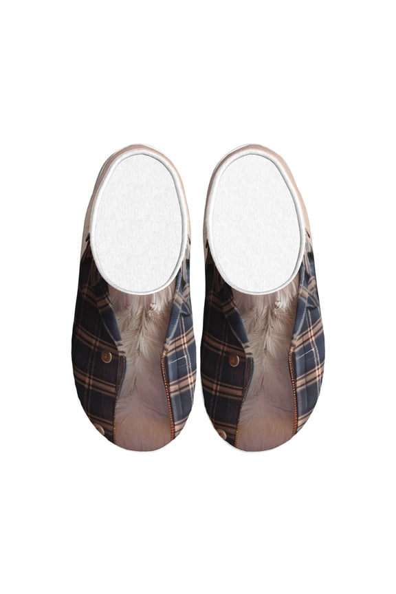 Cute Mouse In Glasses Print Cotton Slippers Fuzzy Warm Cozy Slippers Non Slip House Slippers For Indoor Outdoor Cotton Slippers House Slippers-8