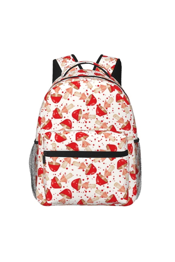 Cute Mushroom Backpack, a stylish and functional choice for both men and women, is the perfect basic bookbag for college, work, or travel