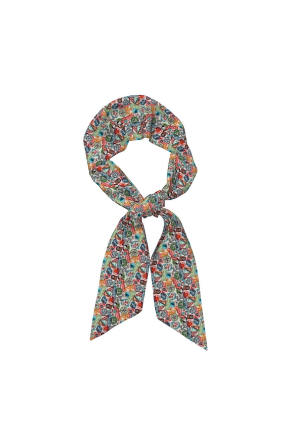 Cute Nautical Pattern Large Satin Head Scarf - Satin Hair Scarves Silk Bandana Scarf Headscarf Silk Feeling Scarf for Women